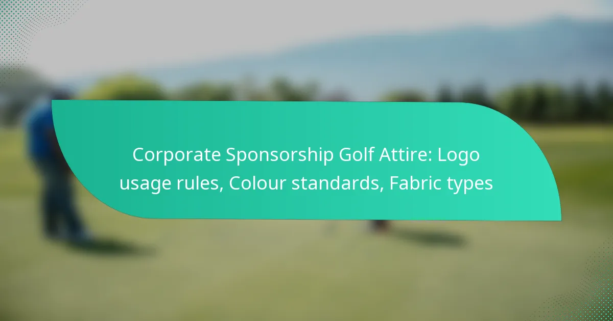 Corporate Sponsorship Golf Attire: Logo usage rules, Colour standards, Fabric types