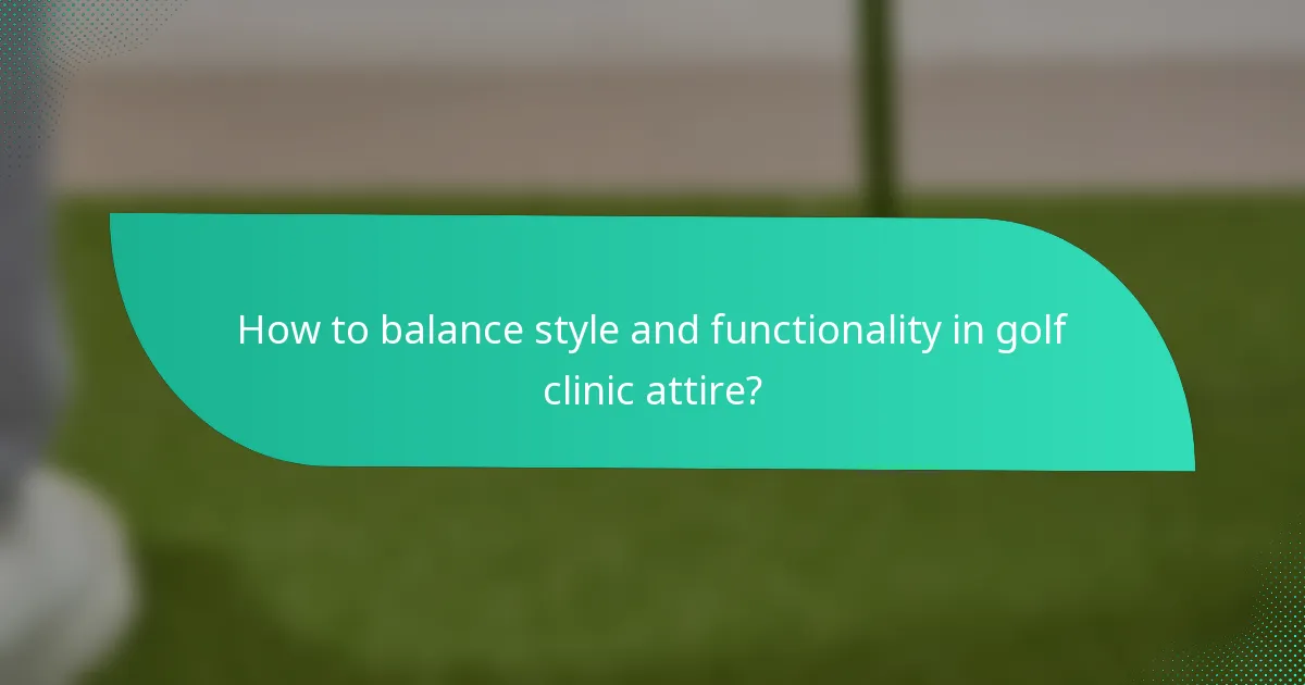 How to balance style and functionality in golf clinic attire?