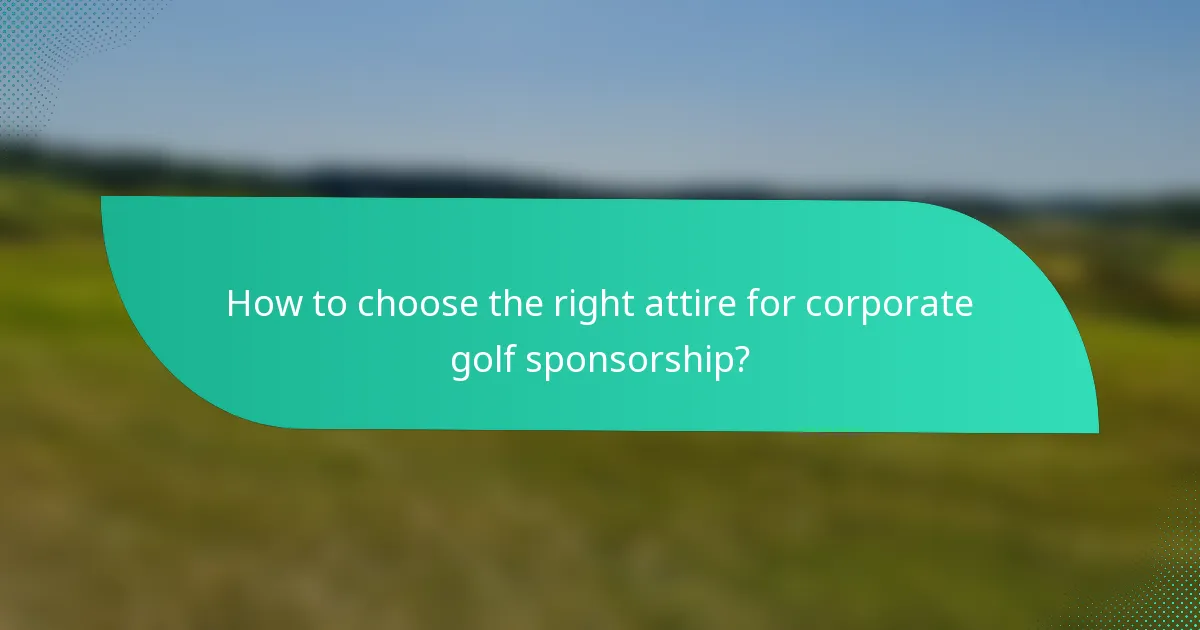 How to choose the right attire for corporate golf sponsorship?