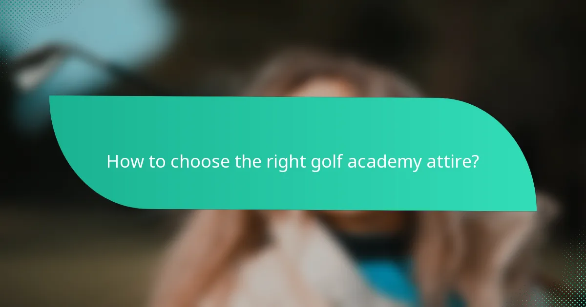 How to choose the right golf academy attire?