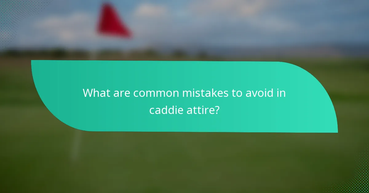What are common mistakes to avoid in caddie attire?