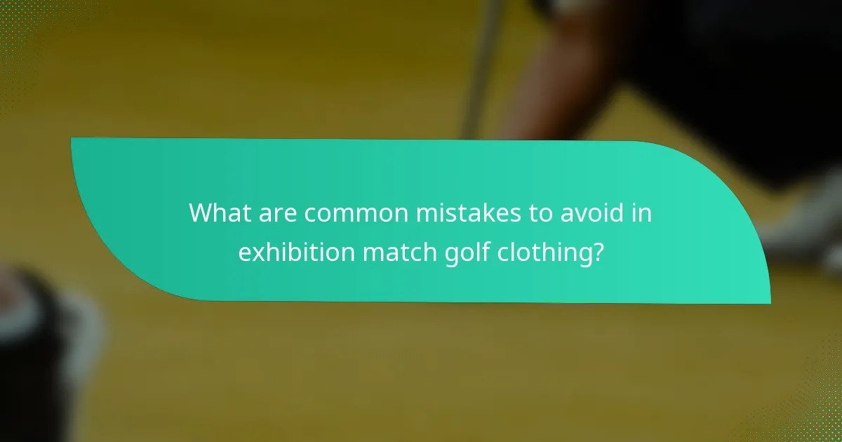 What are common mistakes to avoid in exhibition match golf clothing?