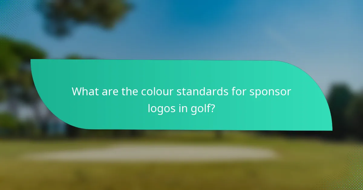 What are the colour standards for sponsor logos in golf?