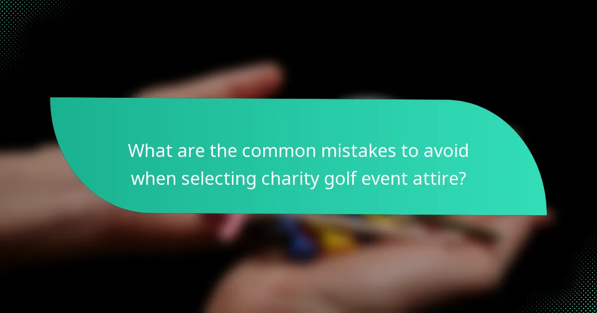 What are the common mistakes to avoid when selecting charity golf event attire?