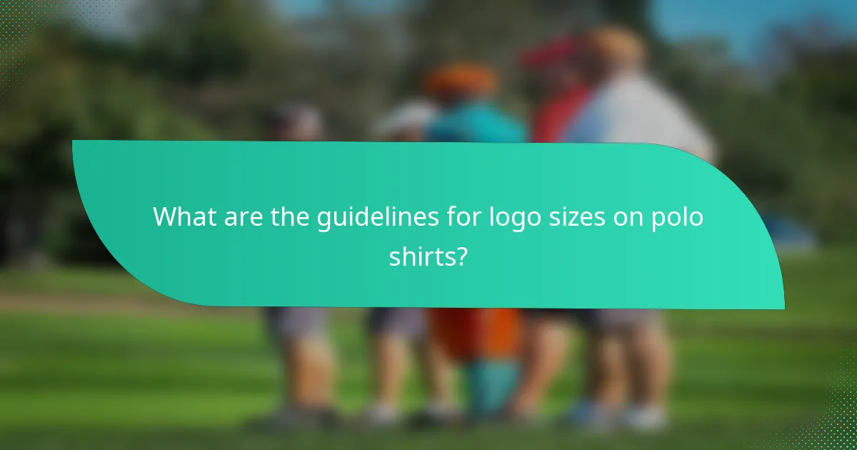 What are the guidelines for logo sizes on polo shirts?